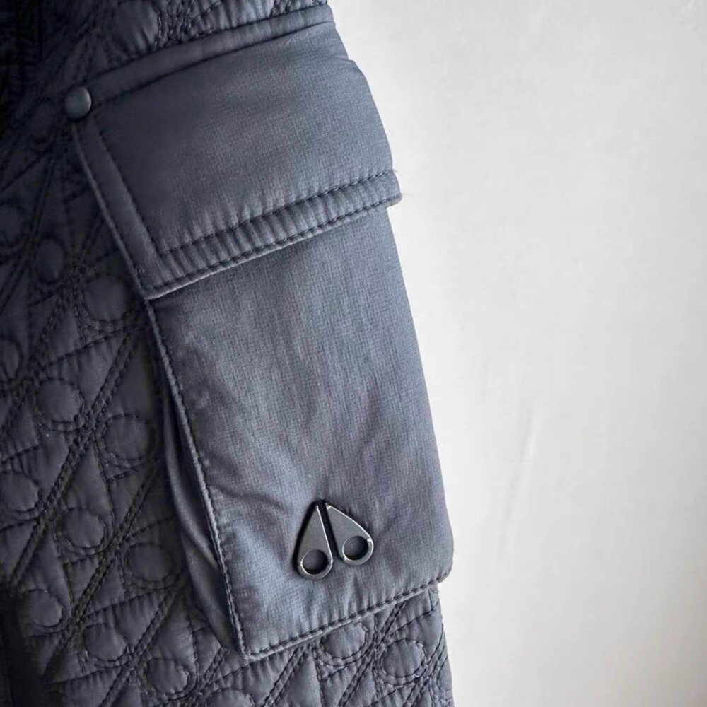 Moose Knuckles Charcoal Jacket with Fur Hood - Picture 4 of 5